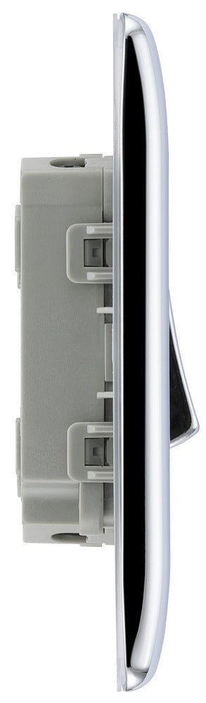 BG NPC42 Nexus Metal Polished Chrome Double Switch, 10Ax 2 Way - BG - Falcon Electrical UK