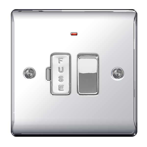 BG NPC52 Nexus Metal Polished Chrome Swi. 13A Fused Conn. Unit, w- Power Indicator - BG - Falcon Electrical UK