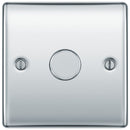 BG NPC81 Nexus Metal Polished Chrome 400W Intelligent Single Dimmer Switch, 2-Way Push On-Off - BG - Falcon Electrical UK