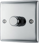 BG NPC81 Nexus Metal Polished Chrome 400W Intelligent Single Dimmer Switch, 2-Way Push On-Off - BG - Falcon Electrical UK
