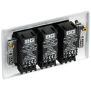 BG NPC83 Nexus Metal Polished Chrome Intelligent 400W Triple Dimmer Switch, 2-Way Push On-Off - BG - Falcon Electrical UK