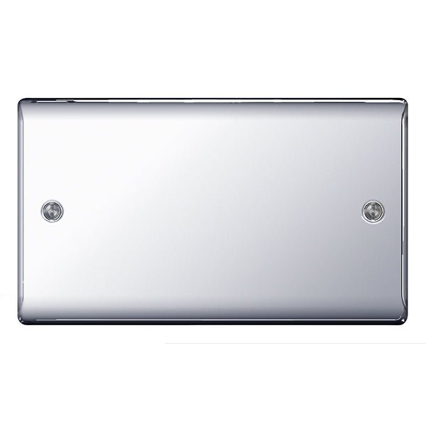 BG NPC95 Double Blank Plate in Polished Chrome Finish - BG - Falcon Electrical UK