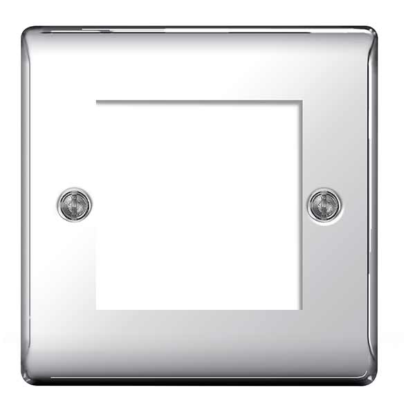 BG NPCEMS2 Nexus Metal Polished Chrome Double Square Front Plate - BG - Falcon Electrical UK