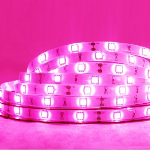 Waterproof LED Strip Pink, 5M, 120LED-M (PINK12V-3528-600-5M) - Vistalux - Falcon Electrical UK