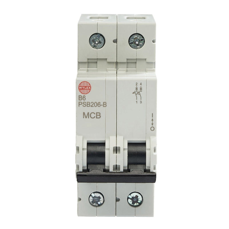 Wylex Legacy PSB206-B 6A, B-Type, Double Pole MCB - Wylex - Falcon Electrical UK