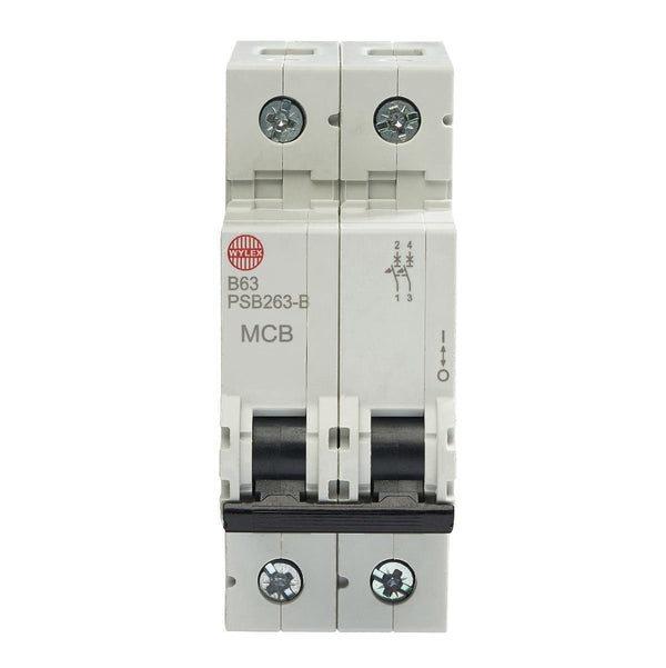 Wylex Legacy PSB263-B 63A, B-Type, Double Pole MCB - Wylex - Falcon Electrical UK