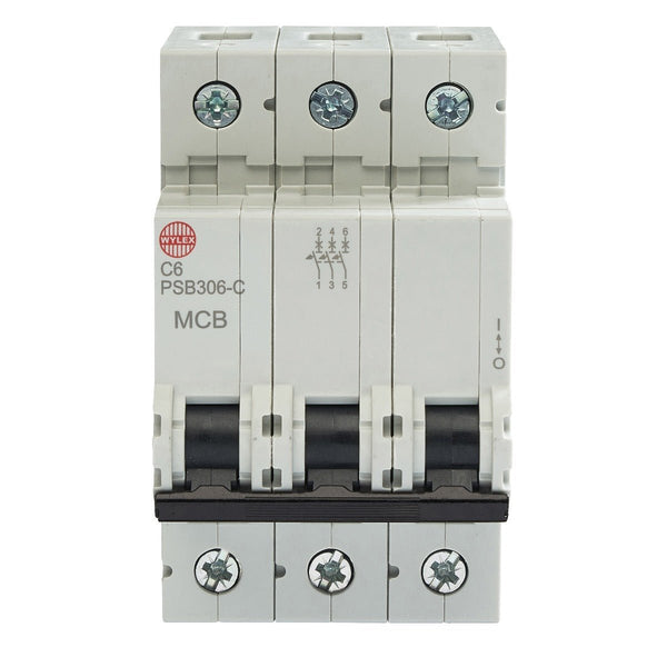 Wylex Legacy PSB306-C 6A, C-Type Triple Pole MCB - Wylex - Falcon Electrical UK