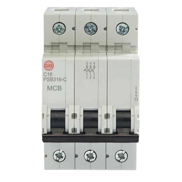 Wylex Legacy PSB316-C 16A, C-Type Triple Pole MCB - Wylex - Falcon Electrical UK