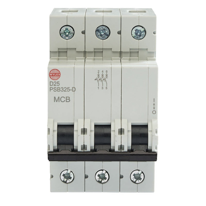 Wylex Legacy PSB325-D 25A, D-Type Triple Pole MCB - Wylex - Falcon Electrical UK
