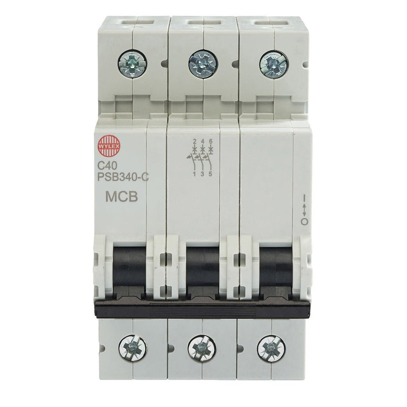 Wylex Legacy PSB340-C 40A, C-Type Triple Pole MCB - Wylex - Falcon Electrical UK