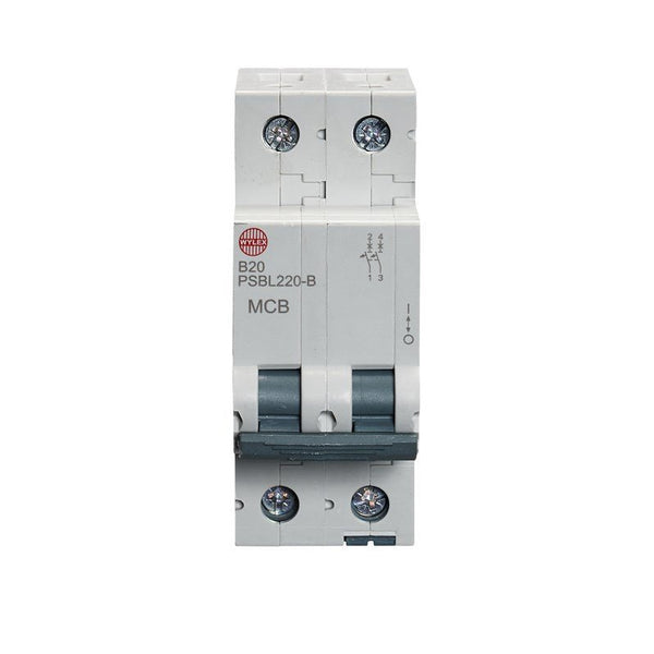 Wylex PSBL220-B 20A, B-Type, Double Pole MCB - Wylex - Falcon Electrical UK