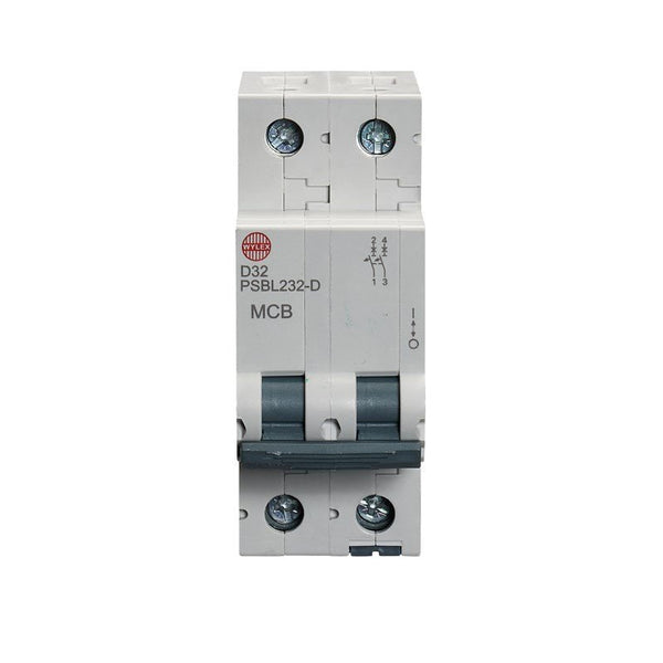 Wylex PSBL232-D 32A, D-Type Double Pole MCB - Wylex - Falcon Electrical UK
