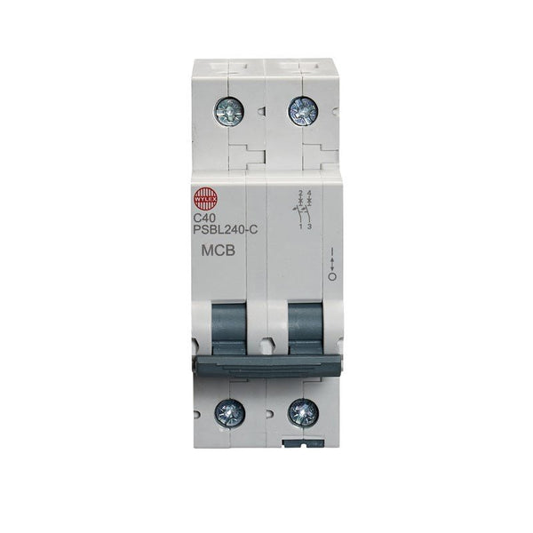 Wylex PSBL240-C 40A, C-Type Double Pole MCB - Wylex - Falcon Electrical UK