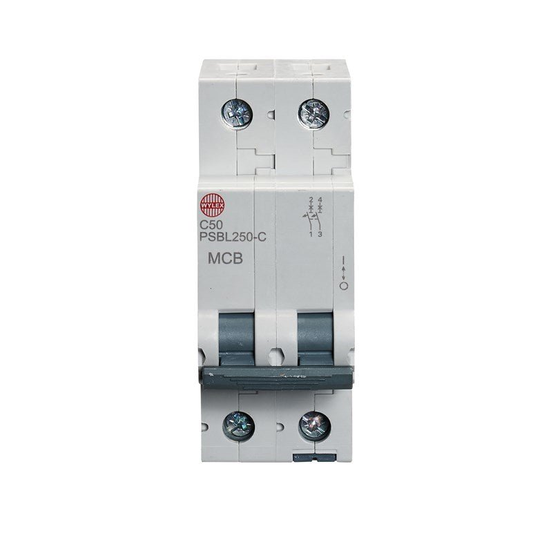 Wylex PSBL250-C 50A, C-Type Double Pole MCB - Wylex - Falcon Electrical UK