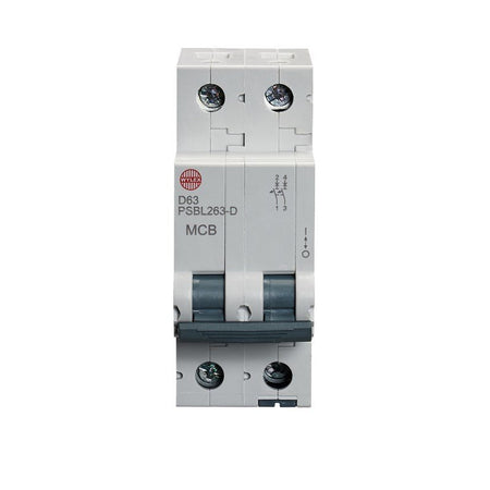 Wylex PSBL263-D 63A, D-Type Double Pole MCB - Wylex - Falcon Electrical UK