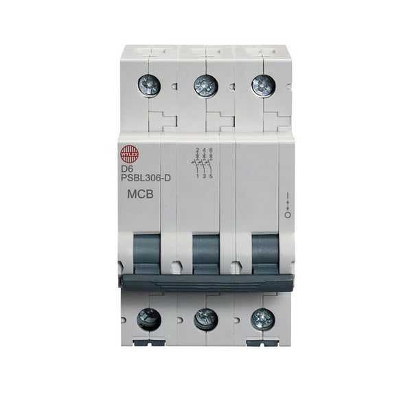 Wylex PSBL306-D 6A, D-Type Triple Pole MCB - Wylex - Falcon Electrical UK