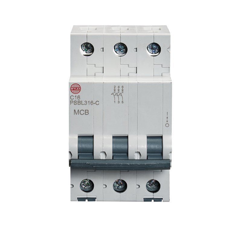 Wylex PSBL316-C 16A, C-Type Triple Pole MCB - Wylex - Falcon Electrical UK