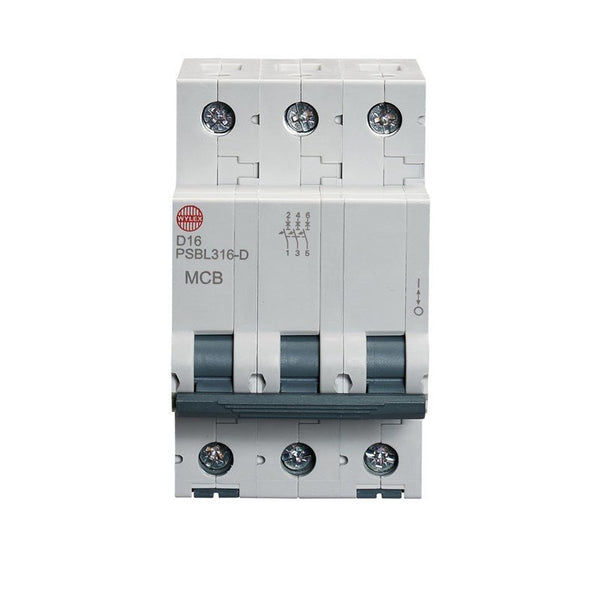 Wylex PSBL316-D 16A, D-Type Triple Pole MCB - Wylex - Falcon Electrical UK