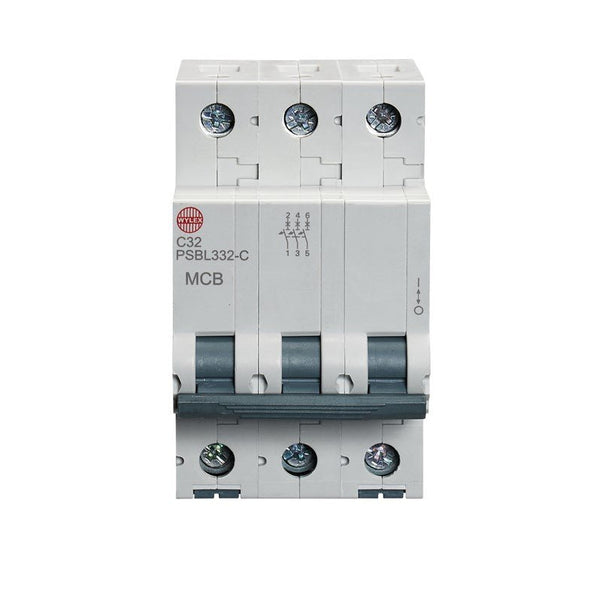 Wylex PSBL332-C 32A, C-Type Triple Pole MCB - Wylex - Falcon Electrical UK