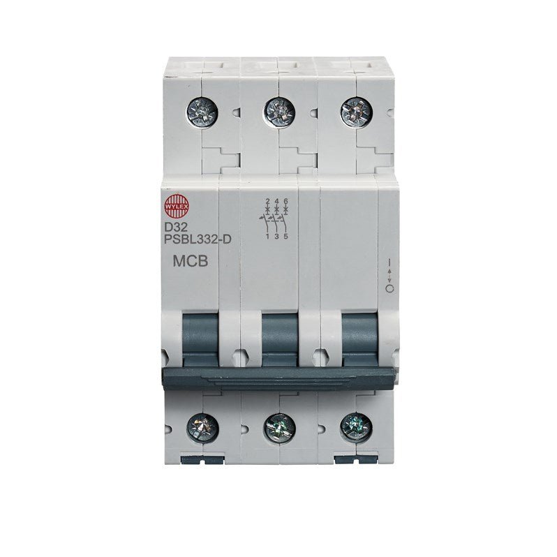 Wylex PSBL332-D 32A, D-Type Triple Pole MCB - Wylex - Falcon Electrical UK