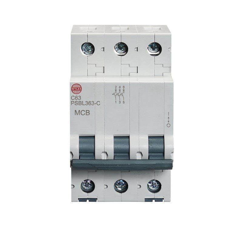 Wylex PSBL363-C 63A, C-Type Triple Pole MCB - Wylex - Falcon Electrical UK