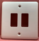 Quadrant Curveline Curveline Grid 2 Gang Front Plate, White - QC-G2 - Quadrant - Falcon Electrical UK