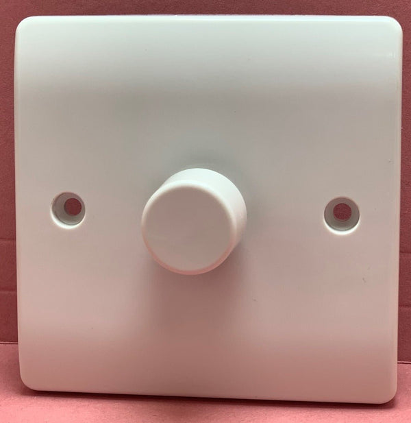 Quadrant Curveline Dimmer Switch 1G 2-way 400W Push White Knob - QC350-2 - Quadrant - Falcon Electrical UK