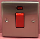 Quadrant Decor 45A Switch with Neon Single Box Size Satin Chrome & Black Insert - QD-3271-SC-B - Quadrant - Falcon Electrical UK