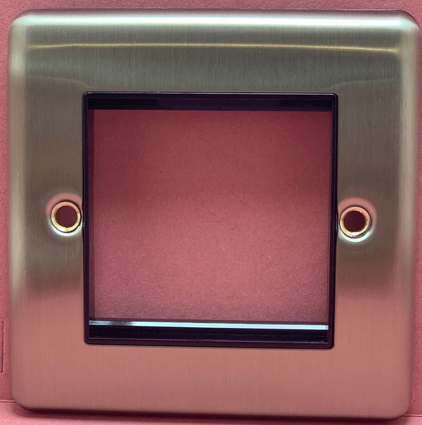 Quadrant Decor 1G 2 MOD Euro Data Plate Satin Chrome - QD-4702-SC-B - Quadrant - Falcon Electrical UK