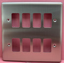 Quadrant Decor 8 Gang Front Plate in Satin Chrome - QD-G8-SC-B - Quadrant - Falcon Electrical UK