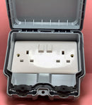 Quadrant Weatherproof 2 Gang DP Switched Socket IP65 Rating - QD-IP65SS2 - Quadrant - Falcon Electrical UK