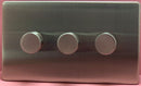 Quadrant Screwless 400W 3 Gang 2 Way Dimmer in Chrome - QSS3504-32SC-B