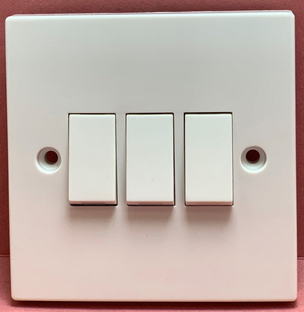 Quadrant XL Triple Light Switch 2 Way 10A - QXL306 - Quadrant - Falcon Electrical UK