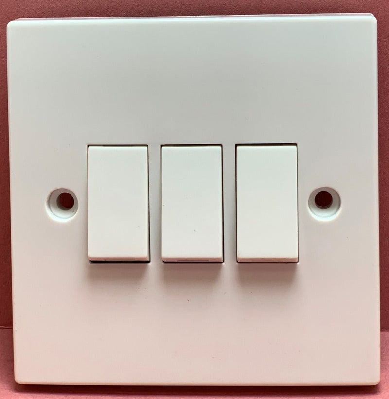 Quadrant XL Triple Light Switch 2 Way 10A - QXL306 - Quadrant - Falcon Electrical UK