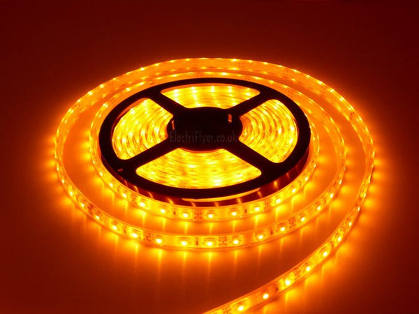 Waterproof LED Strip Yellow, 5M, 60LED-M (YEL12V-3528-300-5M) - Vistalux - Falcon Electrical UK