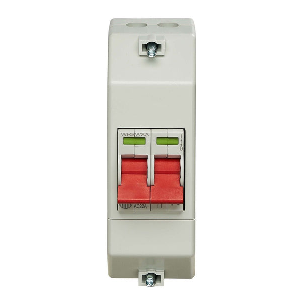 Wylex RECSW2S Enclosed, Slimline Insulated, 100A DP Twin Terminal Supply Isolator with Cross - Slotted Screw Heads - Wylex - Falcon Electrical UK