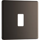 BG RFBN1 Nexus Black Nickel 1-Module Grid Front Plate - Screwless - BG - Falcon Electrical UK