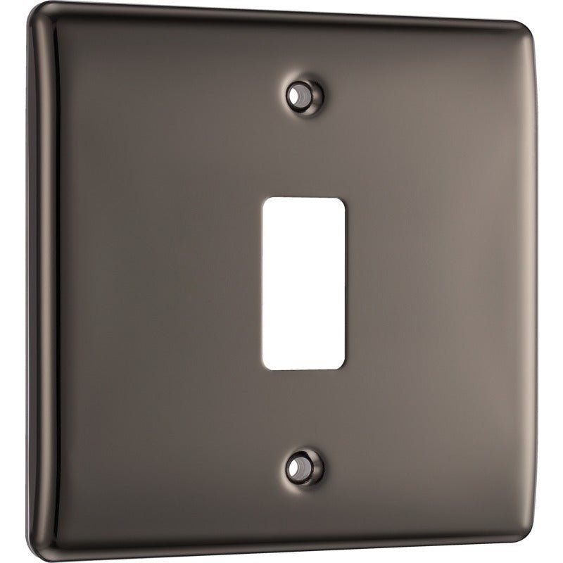 BG RNBN1 Nexus Black Nickel 1-Module Front Plate - BG - Falcon Electrical UK