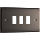 BG RNBN3 Nexus Black Nickel 3-Module Front Plate - BG - Falcon Electrical UK