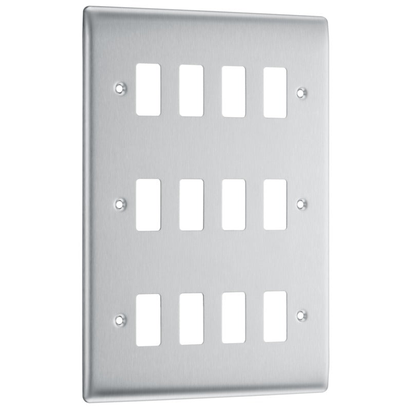 BG RNBS12 Nexus Brushed Steel 12-Module Front Plate - BG - Falcon ...