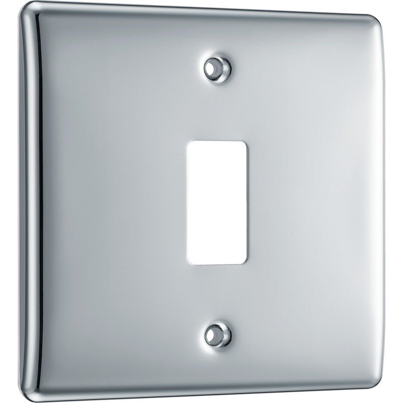 BG RNPC1 Nexus Polished Chrome 1-Module Front Plate - BG - Falcon Electrical UK