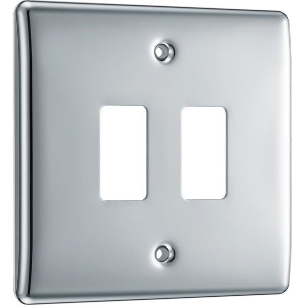 BG RNPC2 Nexus Polished Chrome 2-Module Front Plate - BG - Falcon Electrical UK