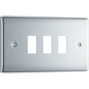 BG RNPC3 Nexus Polished Chrome 3-Module Front Plate - BG - Falcon Electrical UK