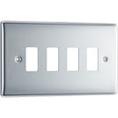 BG RNPC4 Nexus Polished Chrome 4-Module Front Plate - BG - Falcon Electrical UK