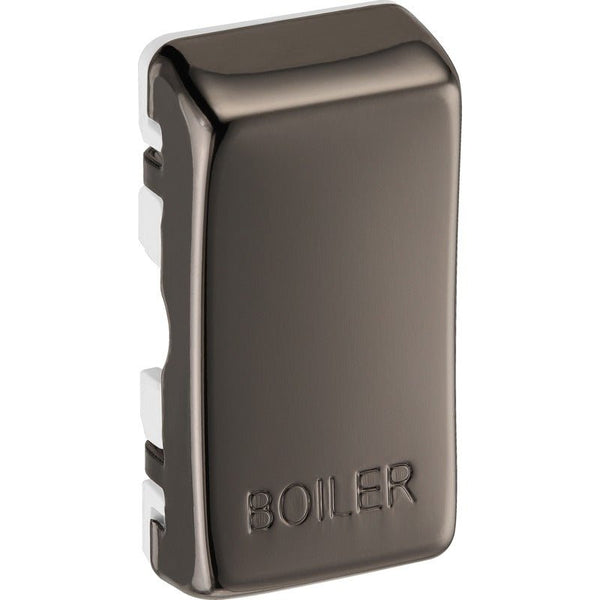 BG RRBLBN Nexus Black Nickel Grid Switch Cover "BOILER" - BG - Falcon Electrical UK