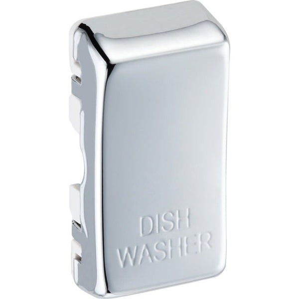 BG RRDWPC Nexus Polished Chrome Grid Switch Cover "DISH WASHER" - BG - Falcon Electrical UK