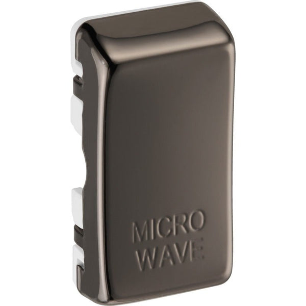 BG RRMWBN Nexus Black Nickel Grid Switch Cover "MICROWAVE" - BG - Falcon Electrical UK
