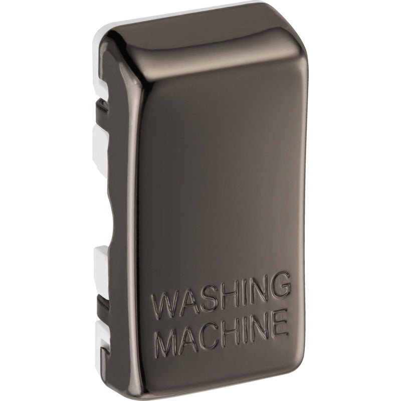 BG RRWMBN Nexus Black Nickel Grid Switch Cover "WASHING MC" - BG - Falcon Electrical UK