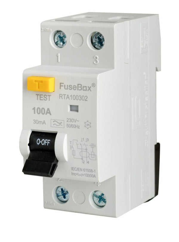 Fusebox RTA100302 100A 30mA Type A RCD - Fusebox - Falcon Electrical UK