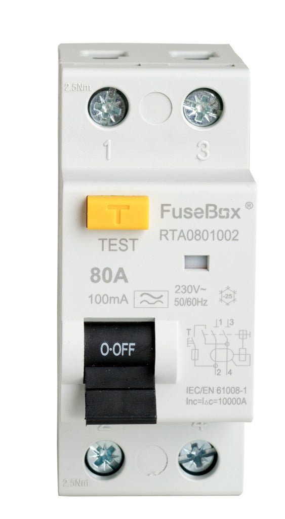 Fusebox RTA801002 80A 100mA Type A RCD - Fusebox - Falcon Electrical UK